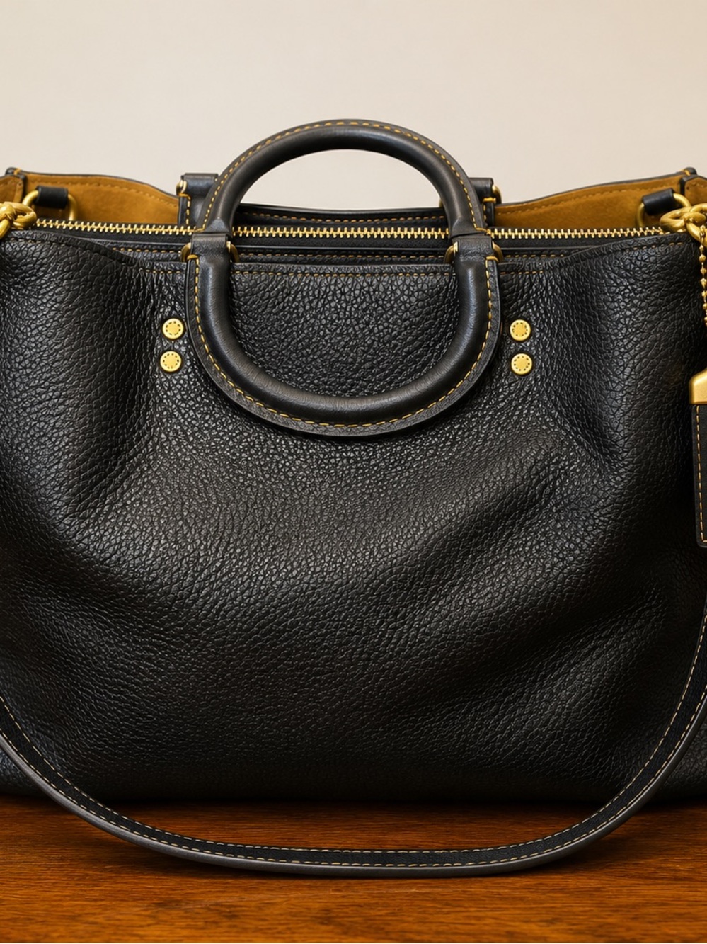 Coach Rogue 39 Black Regenerative Leather Brass CI771 Rare Complete Set